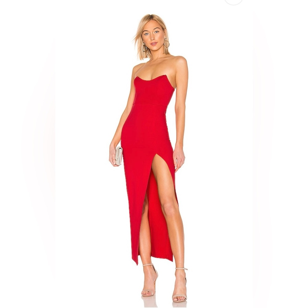 Superdown Ryleigh Strapless Maxi Dress Red